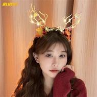 Christmas New Year Illuminated Headband Christmas Antlers Elk With Lights Luminous Mori Hairband Hai