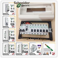 10 WAY Distribution Box DB Schneider Full Set Single Phase 63a RCCB 0.1ma C/W MianSwitch 2Pole McB Foc Mcb Bar Coppper