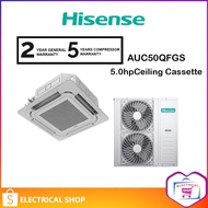 Hisense 5.0hp R32 Ceiling Cassette AUC50QFGS Air Conditioner Non - Inverter Aircond Penghawa Dingin