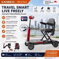 KANBEIO Ultralight Auto-Fold Mobility Scooter with 10AH Battery, LTA-Approved & Senior-Friendly Desi
