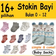 Baby Socks Kid Plain Tight Cotton Newborn Stokin Baby Stocking  Sarung Kaki Baby Baru Lahir Bulan 0 