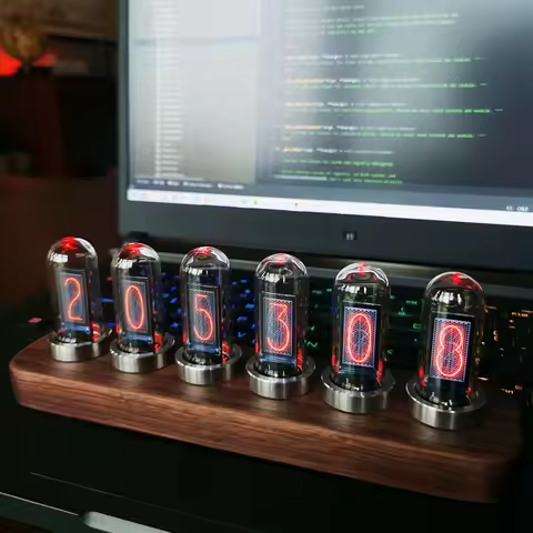 IPS RGB LED Quasi-Nixie Tube Clock Pickup Level Light Rhythm Level Meter Punk Rhythm Light Gift Orna