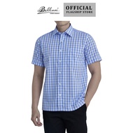 [Nhập LAZSOCIAL99 - GIẢM 30%] BELLUNI Men Short Sleeve Checkered Print Shirt Business Casual Suits -
