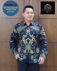 kemeja batik krisna mukti navy lapis furing kwalitas Premium