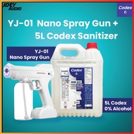🇲🇾Malaysia Store Codex Nano Mist Sanitizer 5L Liquid Sanitizer Non-Alcohol + YJ-01/RZ-W 800ml Nano Spray Gun 无线消毒喷雾器