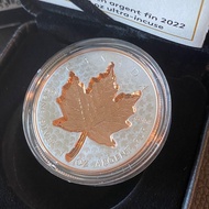 🇨🇦 2022加拿大玫瑰金楓葉.9999精鑄銀幣1盎司 | 2022 1 oz Canada Super Incuse Maple Leaf .9999 Silver Reserve Proof Co