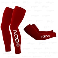 Red GCN Team Pro Leg Warmers Black UV Protection Cycling Arm Warmer Breathable Bicycle Running Racin