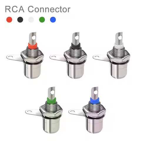 20/100PCS RCA Panel Mount Connector 6 Color RCA Female Socket RCA Panel Mount Audio Socket Plug Conn