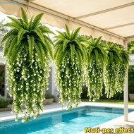 SEVENHOME3E Artificial Persian Fern Leafs, Plastic Lush Leaves Fake Fern Hanging Plants, UV Resistan