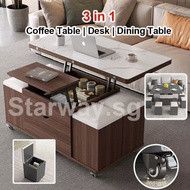 【SG☆SALES】3-1 in 1 Adjustable Coffee Table / Foldable Side Table /Table Chairs All-in-One Dining Tab