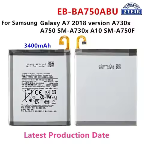 Brand New EB-BA750ABU 3400mAh Battery For Samsung Galaxy A7 2018 Version A730x A750 SM-A730x A10 SM-