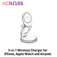 Across Foldable 3-in-1 Wireless Charger for iPhone, Airpods, and Apple Watch
