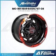 Monsterims MC-801 - Black Red Lip 16x9 ET-24 6x139.7 (1 piece)