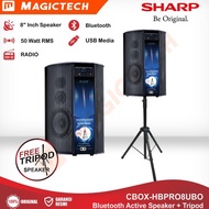 SPEAKER AKTIF SHARP CBOX-HBPRO8UBO 8 INCH FREE TRIPOD