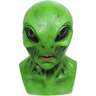 NEW Latex Horror Green Alien Mask Ugly Full Neck Headgear Dress Up Accessories Halloween Bar Party C