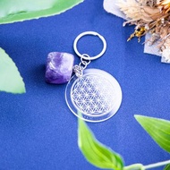 生命之花吊飾手機吊飾鑰匙圈能量石青金石粉晶白水晶紫水晶黑曜石