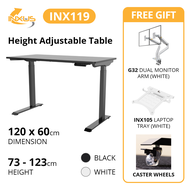INX119 Electric Height Adjustable Desk come with 4 Memory anti collision F80 Single Monitor arm and 