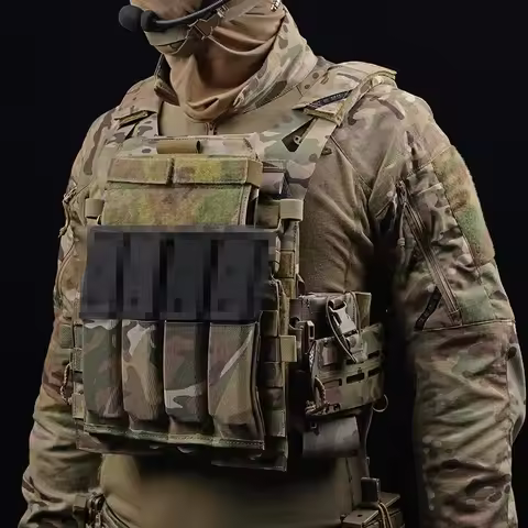 Tactical Lightweight Molle Magazine Pouch for MP5 MP7 Submachine Gun Mag Pouch Flashlight Holder Ves