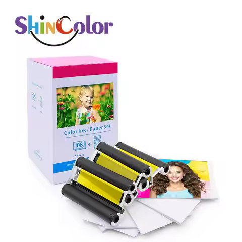 KP-108 RP-108 KP-36 Ink Cartridges and Glossy Photo Paper 4"x6" Compatible for Canon Selphy CP1300 C