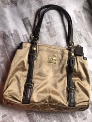 SOLD PRELOVED Tas Coach Canvas mix Leather