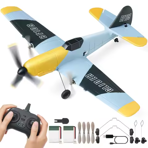 SucceBuy Z61 RC Plane BF109 Fighter 2.4G 3CH Smart Balance EPP Gliders with 2 Battery Fixed Wingspan
