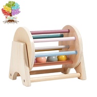 Montessori Wooden Rainbow Spinning Drum | Montessori Baby Toy 3 Months - 2 Years Old + | Educational