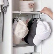 Casavie Iron Hook Cup Holder Storage Rack With 6 Hooks - Under-Cabinet Mug Rack, No-Drill Or Screw-F