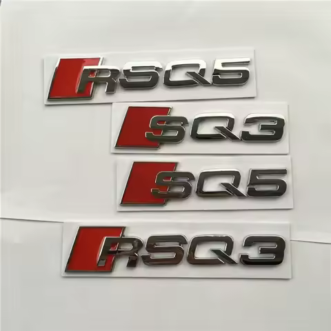 Audi SQ3 SQ5 SQ7 RSQ3 RSQ7 3D ABS Adhesive Black Silver Car Trunk Number Letters Sticker Logo Emblem