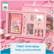 AS-[✅COD]【 187pcs 】Journal Kit Set Gift Box / Paket Set Agenda / Notebook lucu/diary lucu / Buku Tulis Catatan Karakter