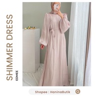 (READY TO SHIP) SHIMMER DRESS NUDE SIZE XL by Edmee | PLAIN SHIMMER DRESS EID DRESS