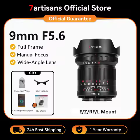 7artisans 9mm F5.6 Full-Frame 132° Wide Angle Manual Prime Lens For Sony FE A7R Canon RF RP R5 Sigma