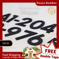 House Number Plate / Nombor Rumah / (Black) Acrylic Word Alphabet Abjad Home Hotel Number Sign Moder