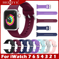 สายนาฬิกาข้อมือซิลิโคน สำหรับ for Apple Watch 45mm 41mm 38mm 44mm 42mm 40mm สาย Rubber Bracelet Watchbands สายนาฬิกาข้อมือสำหรับ for Apple watch Series 7 6 SE 5 4 3 2 1 สายนาฬิกา Wristband