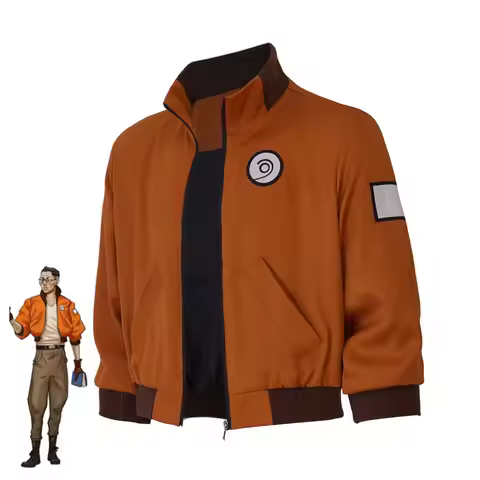 S-Game Disco Elysium Gold Kitsuragi Costume Orange Jacket Baseball Cosplay Jacket
