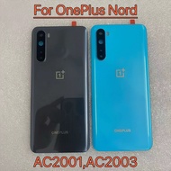 For OnePlus Nord Glass Back Cover AC2001 AC2003 Back Cover Battery Cover With Lens Protection