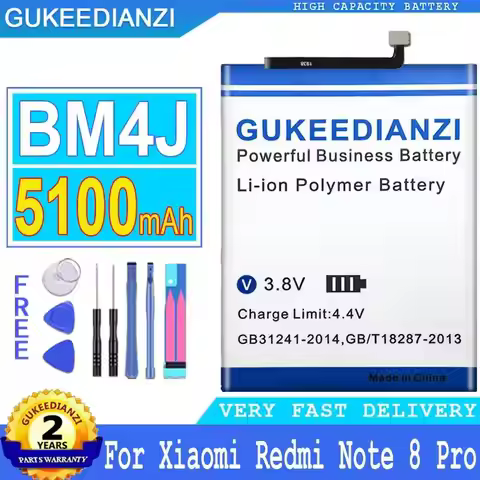 BM4J 5100mAh High Performance Premium Replacement Mobile Phone Battery For Xiaomi Redmi Note 8 Pro N
