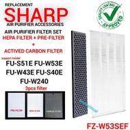 Sharp air purifier accessories  FILTER SET (Hepa filter + carbon filter + pre-filter) for FU-S51E FU