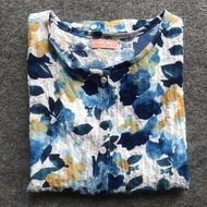 Floral Tunik / Oversize Tunik Motif Bunga / kemeja Motif Bunga / Tunik Crinkle Motif