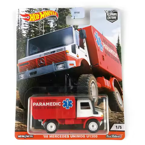Hot Wheels 88 MERCEDES UNIMOG U1300 Collector Edition 1/64 Real Riders Metal Diecast Model Car FPY86