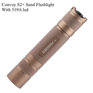 Original Convoy S2+ Sand Flashlight with 519A R9080 CRI LED 5A 12 Groups Buck Outdoor Camping Hiking