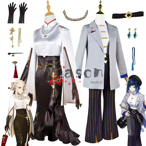 Genshin Impact Ningguang Yelan Cosplay Pizza Hut Costume Wig Cosplay Anime Game Maid Dress Uniform F