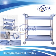 Hotel Articles Plastic Kitchen Trolley with Wheels 3-Tier Hotel Plastic Cart Service Trolley Restaurant Trolley Hotel