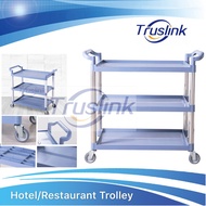 Hotel Articles Plastic Kitchen Trolley with Wheels 3-Tier Hotel Plastic Cart Service Trolley Restaur