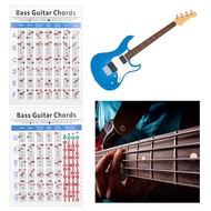 Bass Chords Poster Durable Copper Paper Guitar Chords Chart Portable for Beginners for Singer Songwr