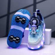 Runaway Shoes Four-Wheel Deformed Wheel Shoes Boys Charging Luminous Eight-Wheel Shoes Children's Sp