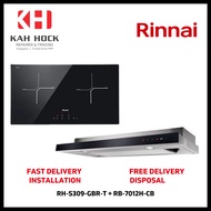 RINNAI RH-S309-GBR-T SLIMLINE HOOD + RB-7012H-CB 2 INDUCTION HOB BUNDLE