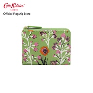 Cath Kidston Slim Pocket Purse Paper Pansies Green กระเป๋า กระเป๋าสตางค์ กระเป๋าสีเขียว กระเป๋าลายดอกไม้ กระเป๋าแคทคิดสตัน