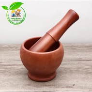 Wooden pestle and mortar set