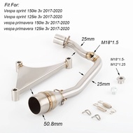 Motorcycle sprint Exhaust Muffler Link Pipe 51mm Escape for Vespa For Sprint 150ie 125ie 3V For Prim