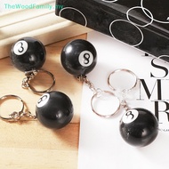 TheWoodFamily Fashion Creative Billiard Pool Keychain Table Ball Key Ring Lucky Black Key Chain Resin Ball Jewelry MY
